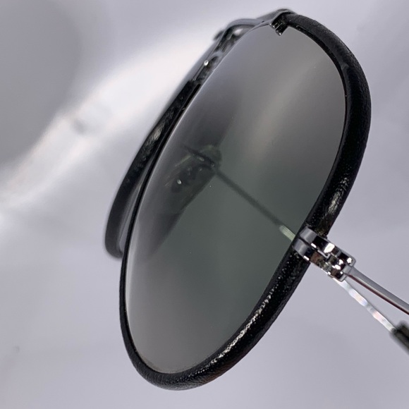 Vintage B&L Ray Ban 62mm Black Leather DGM Mirror Aviator Sunglasses - Picture 8 of 16
